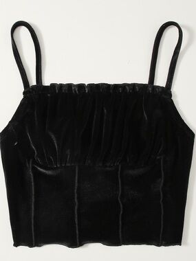 Black Velvet Crop Top Size XS